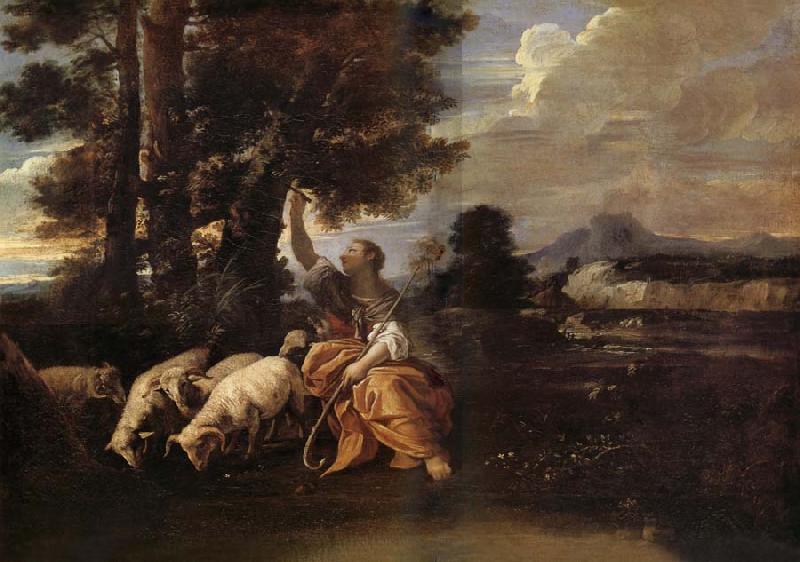 MOLA, Pier Francesco Herminie gardant ses troupeaux grave sur un arbre le nom de Tancrede oil painting image